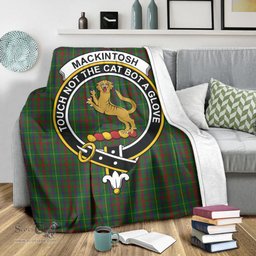 Scottish MacKintosh Hunting Clan Tartan Blanket with Family Crest Tartan Plaid Sherpa Blanket Scottish Plaid Tartan Plaid - ScotsTee - scotstee.com