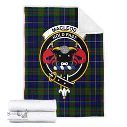 Scottish MacLeod of Harris Modern Clan Tartan Blanket with Family Crest Tartan Plaid Sherpa Blanket Scottish Plaid Tartan Plaid - ScotsTee - scotstee.com