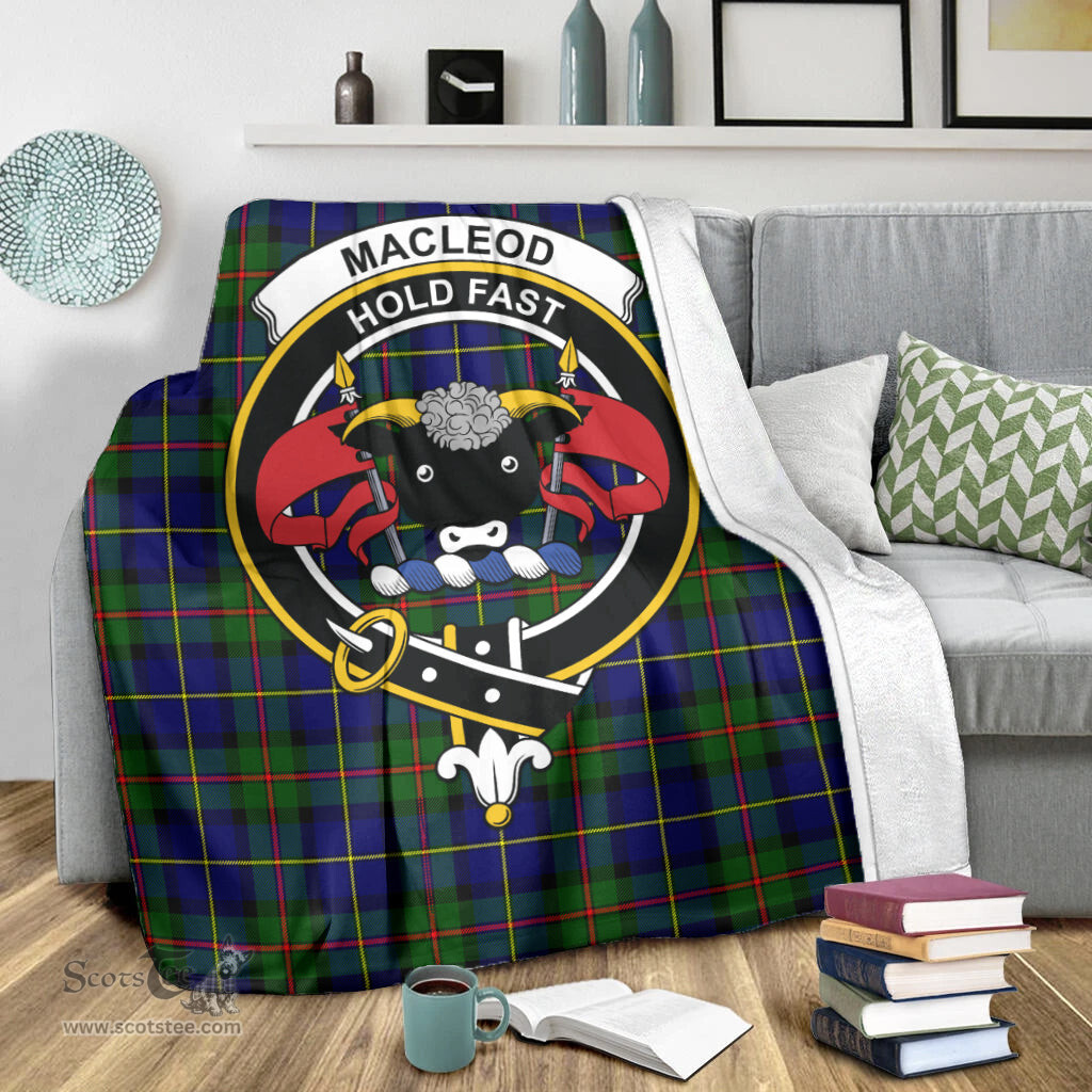 Scottish MacLeod of Harris Modern Clan Tartan Blanket with Family Crest Tartan Plaid Sherpa Blanket Scottish Plaid Tartan Plaid - ScotsTee - scotstee.com