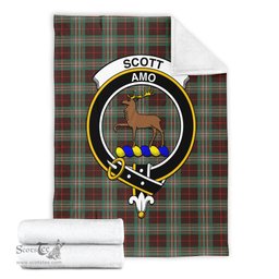 Scottish Scott Brown Ancient Clan Tartan Blanket with Family Crest Tartan Plaid Sherpa Blanket Scottish Plaid Tartan Plaid - ScotsTee - scotstee.com