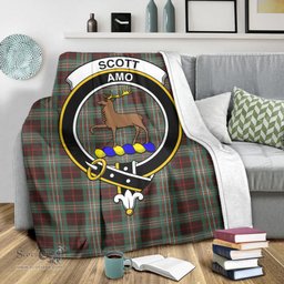 Scottish Scott Brown Ancient Clan Tartan Blanket with Family Crest Tartan Plaid Sherpa Blanket Scottish Plaid Tartan Plaid - ScotsTee - scotstee.com
