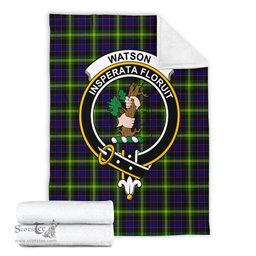 Scottish Watson Modern Clan Tartan Blanket with Family Crest Tartan Plaid Sherpa Blanket Scottish Plaid Tartan Plaid - ScotsTee - scotstee.com
