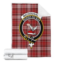 Scottish MacDougall Dress Clan Tartan Blanket with Family Crest Tartan Plaid Sherpa Blanket Scottish Plaid Tartan Plaid - ScotsTee - scotstee.com
