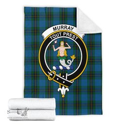 Scottish Murray of Elibank Clan Tartan Blanket with Family Crest Tartan Plaid Sherpa Blanket Scottish Plaid Tartan Plaid - ScotsTee - scotstee.com