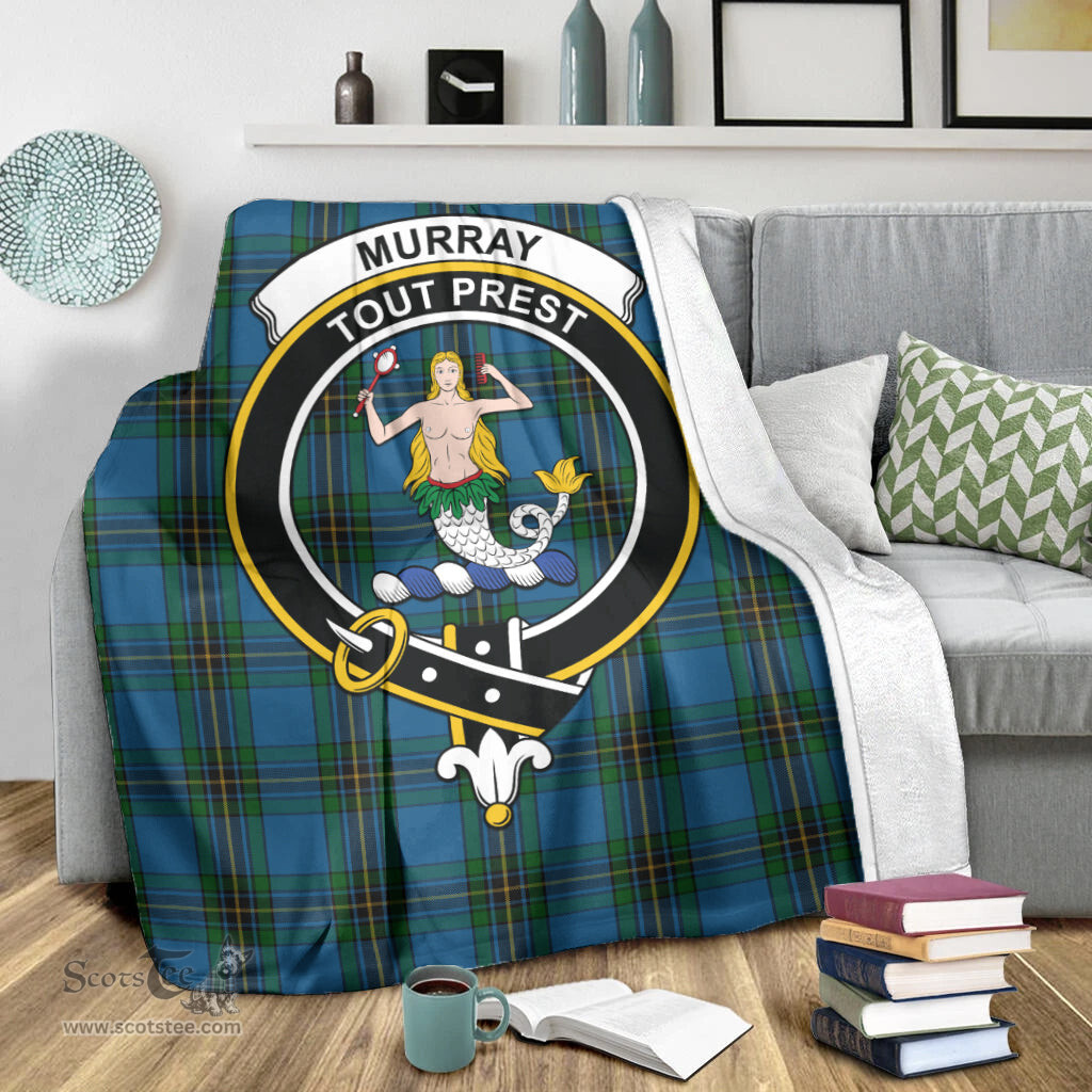 Scottish Murray of Elibank Clan Tartan Blanket with Family Crest Tartan Plaid Sherpa Blanket Scottish Plaid Tartan Plaid - ScotsTee - scotstee.com