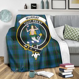 Scottish Murray of Elibank Clan Tartan Blanket with Family Crest Tartan Plaid Sherpa Blanket Scottish Plaid Tartan Plaid - ScotsTee - scotstee.com