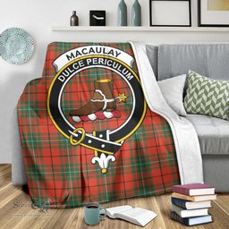 Scottish MacAulay Ancient Clan Tartan Blanket with Family Crest Tartan Plaid Sherpa Blanket Scottish Plaid Tartan Plaid - ScotsTee - scotstee.com
