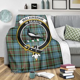 Scottish Walkinshaw Clan Tartan Blanket with Family Crest Tartan Plaid Sherpa Blanket Scottish Plaid Tartan Plaid - ScotsTee - scotstee.com