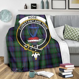 Scottish Rose Hunting Clan Tartan Blanket with Family Crest Tartan Plaid Sherpa Blanket Scottish Plaid Tartan Plaid - ScotsTee - scotstee.com