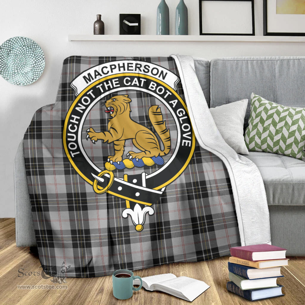 Scottish MacPherson Dress Clan Tartan Blanket with Family Crest Tartan Plaid Sherpa Blanket Scottish Plaid Tartan Plaid - ScotsTee - scotstee.com
