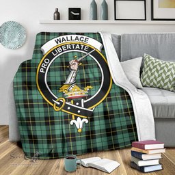 Scottish Wallace Hunting Ancient Clan Tartan Blanket with Family Crest Tartan Plaid Sherpa Blanket Scottish Plaid Tartan Plaid - ScotsTee - scotstee.com