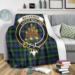 Scottish MacKenzie Modern Clan Tartan Blanket with Family Crest Tartan Plaid Sherpa Blanket Scottish Plaid Tartan Plaid - ScotsTee - scotstee.com