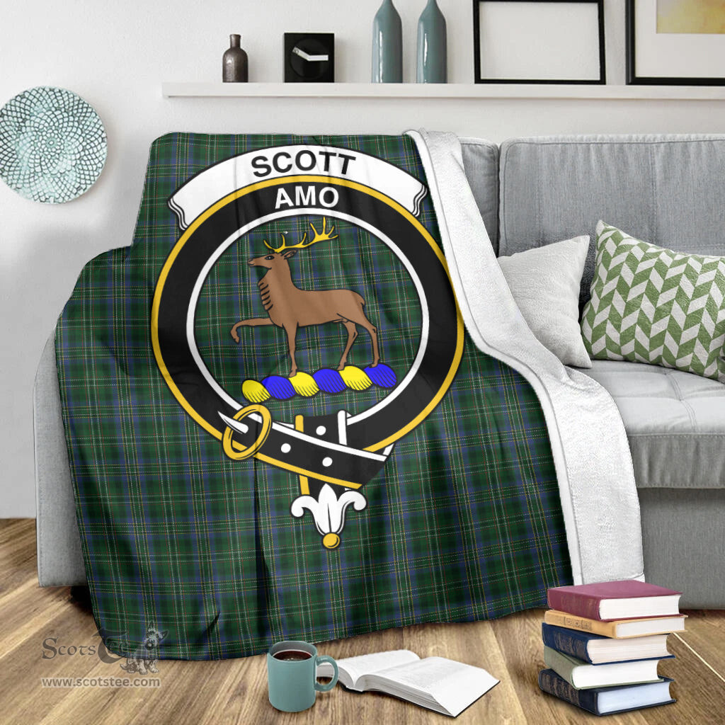 Scottish Scott Hunting Clan Tartan Blanket with Family Crest Tartan Plaid Sherpa Blanket Scottish Plaid Tartan Plaid - ScotsTee - scotstee.com