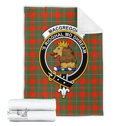 Scottish MacGregor Ancient Clan Tartan Blanket with Family Crest Tartan Plaid Sherpa Blanket Scottish Plaid Tartan Plaid - ScotsTee - scotstee.com