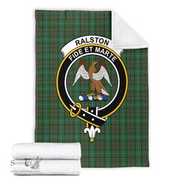Scottish Ralston USA Clan Tartan Blanket with Family Crest Tartan Plaid Sherpa Blanket Scottish Plaid Tartan Plaid - ScotsTee - scotstee.com