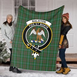 Scottish Ralston USA Clan Tartan Blanket with Family Crest Tartan Plaid Sherpa Blanket Scottish Plaid Tartan Plaid - ScotsTee - scotstee.com