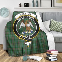 Scottish Ralston USA Clan Tartan Blanket with Family Crest Tartan Plaid Sherpa Blanket Scottish Plaid Tartan Plaid - ScotsTee - scotstee.com