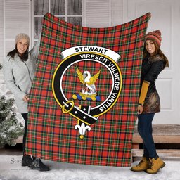 Scottish Stewart Royal Modern Clan Tartan Blanket with Family Crest Tartan Plaid Sherpa Blanket Scottish Plaid Tartan Plaid - ScotsTee - scotstee.com