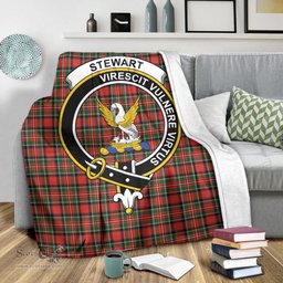 Scottish Stewart Royal Modern Clan Tartan Blanket with Family Crest Tartan Plaid Sherpa Blanket Scottish Plaid Tartan Plaid - ScotsTee - scotstee.com