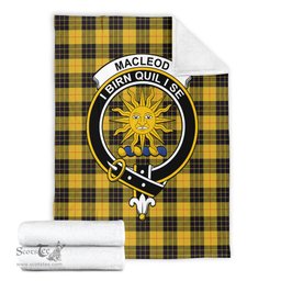 Scottish MacLeod of Lewis Ancient Clan Tartan Blanket with Family Crest Tartan Plaid Sherpa Blanket Scottish Plaid Tartan Plaid - ScotsTee - scotstee.com