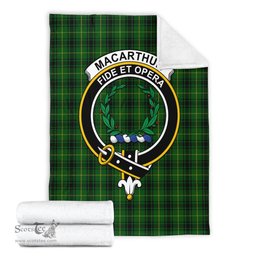 Scottish MacArthur Clan Tartan Blanket with Family Crest Tartan Plaid Sherpa Blanket Scottish Plaid Tartan Plaid - ScotsTee - scotstee.com