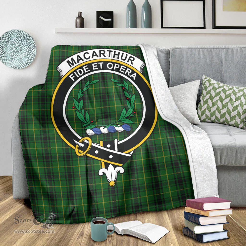 Scottish MacArthur Clan Tartan Blanket with Family Crest Tartan Plaid Sherpa Blanket Scottish Plaid Tartan Plaid - ScotsTee - scotstee.com