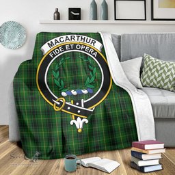 Scottish MacArthur Clan Tartan Blanket with Family Crest Tartan Plaid Sherpa Blanket Scottish Plaid Tartan Plaid - ScotsTee - scotstee.com