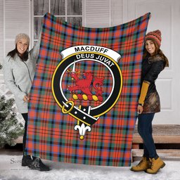 Scottish MacDuff Ancient Clan Tartan Blanket with Family Crest Tartan Plaid Sherpa Blanket Scottish Plaid Tartan Plaid - ScotsTee - scotstee.com