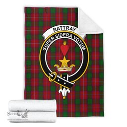 Scottish Rattray Clan Tartan Blanket with Family Crest Tartan Plaid Sherpa Blanket Scottish Plaid Tartan Plaid - ScotsTee - scotstee.com