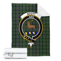 Scottish Scott Green Clan Tartan Blanket with Family Crest Tartan Plaid Sherpa Blanket Scottish Plaid Tartan Plaid - ScotsTee - scotstee.com