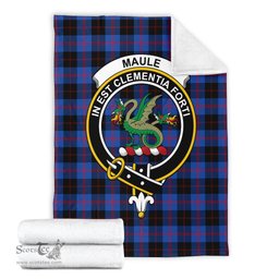 Scottish Maule Clan Tartan Blanket with Family Crest Tartan Plaid Sherpa Blanket Scottish Plaid Tartan Plaid - ScotsTee - scotstee.com