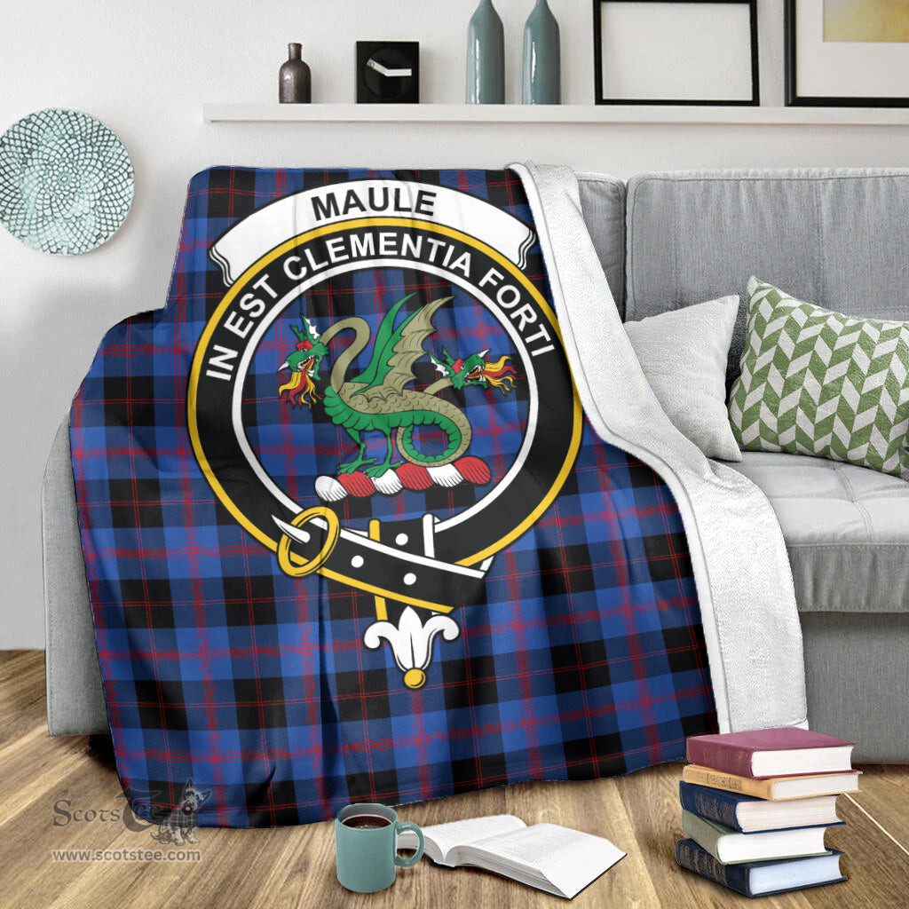 Scottish Maule Clan Tartan Blanket with Family Crest Tartan Plaid Sherpa Blanket Scottish Plaid Tartan Plaid - ScotsTee - scotstee.com