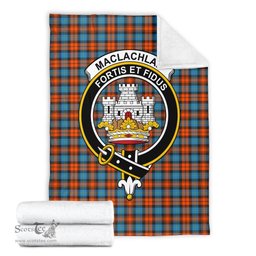 Scottish MacLachlan Ancient Clan Tartan Blanket with Family Crest Tartan Plaid Sherpa Blanket Scottish Plaid Tartan Plaid - ScotsTee - scotstee.com