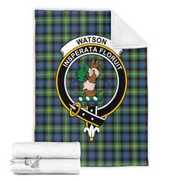 Scottish Watson Ancient Clan Tartan Blanket with Family Crest Tartan Plaid Sherpa Blanket Scottish Plaid Tartan Plaid - ScotsTee - scotstee.com