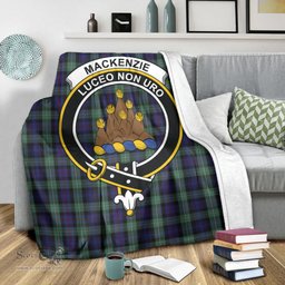 Scottish MacKenzie Hunting Green Clan Tartan Blanket with Family Crest Tartan Plaid Sherpa Blanket Scottish Plaid Tartan Plaid - ScotsTee - scotstee.com