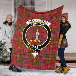 Scottish MacAlister Modern Clan Tartan Blanket with Family Crest Tartan Plaid Sherpa Blanket Scottish Plaid Tartan Plaid - ScotsTee - scotstee.com