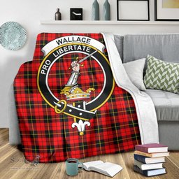 Scottish Wallace Hunting Red Clan Tartan Blanket with Family Crest Tartan Plaid Sherpa Blanket Scottish Plaid Tartan Plaid - ScotsTee - scotstee.com