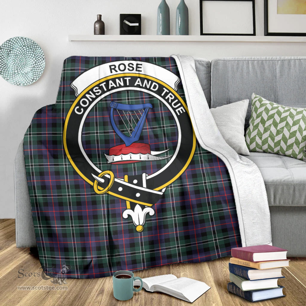 Scottish Rose Hunting Modern Clan Tartan Blanket with Family Crest Tartan Plaid Sherpa Blanket Scottish Plaid Tartan Plaid - ScotsTee - scotstee.com