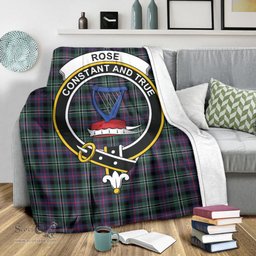 Scottish Rose Hunting Modern Clan Tartan Blanket with Family Crest Tartan Plaid Sherpa Blanket Scottish Plaid Tartan Plaid - ScotsTee - scotstee.com