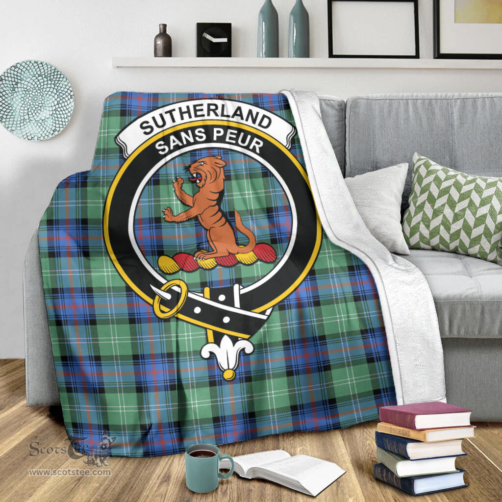 Scottish Sutherland Ancient Clan Tartan Blanket with Family Crest Tartan Plaid Sherpa Blanket Scottish Plaid Tartan Plaid - ScotsTee - scotstee.com