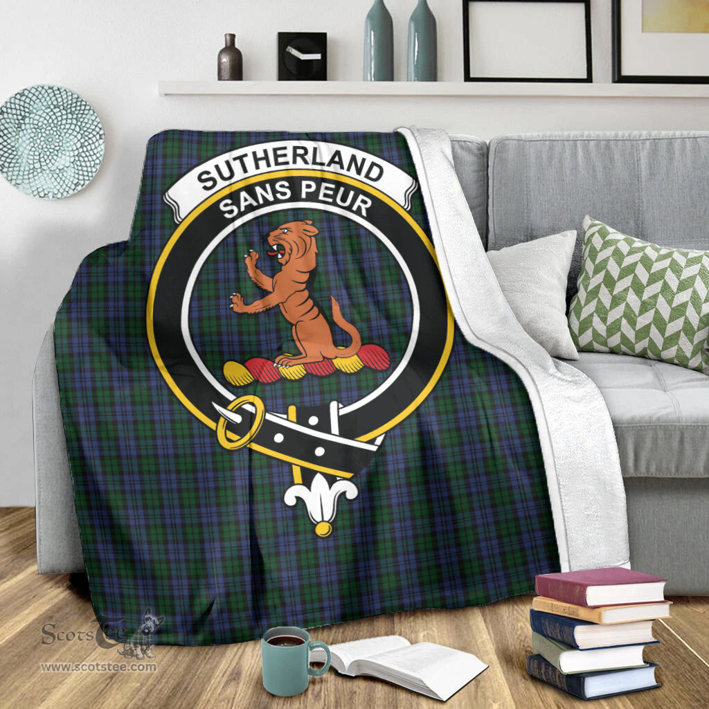 Scottish Sutherland Clan Tartan Blanket with Family Crest Tartan Plaid Sherpa Blanket Scottish Plaid Tartan Plaid - ScotsTee - scotstee.com