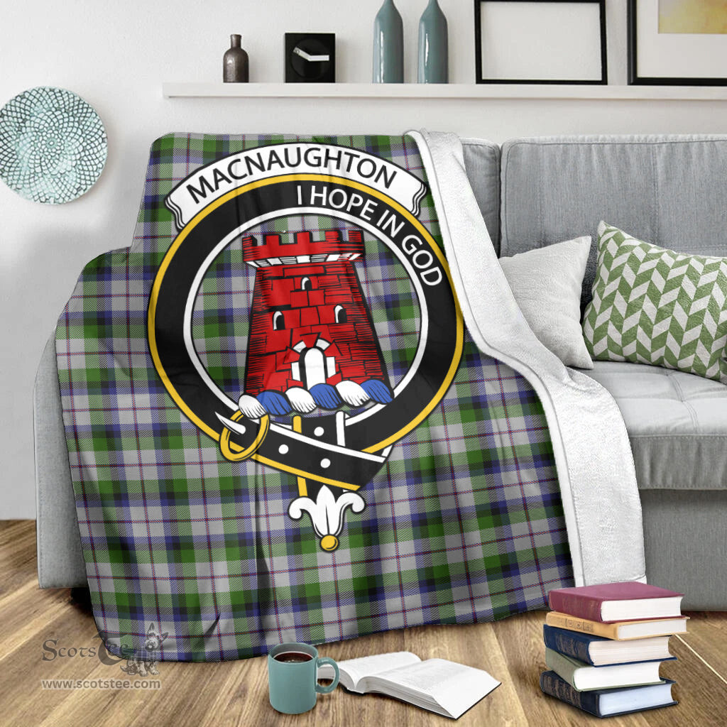 Scottish MacNaughton Dress Clan Tartan Blanket with Family Crest Tartan Plaid Sherpa Blanket Scottish Plaid Tartan Plaid - ScotsTee - scotstee.com