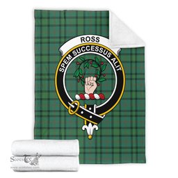 Scottish Ross Hunting Ancient Clan Tartan Blanket with Family Crest Tartan Plaid Sherpa Blanket Scottish Plaid Tartan Plaid - ScotsTee - scotstee.com