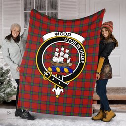 Scottish Wood Dress Clan Tartan Blanket with Family Crest Tartan Plaid Sherpa Blanket Scottish Plaid Tartan Plaid - ScotsTee - scotstee.com