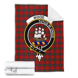 Scottish Wood Dress Clan Tartan Blanket with Family Crest Tartan Plaid Sherpa Blanket Scottish Plaid Tartan Plaid - ScotsTee - scotstee.com