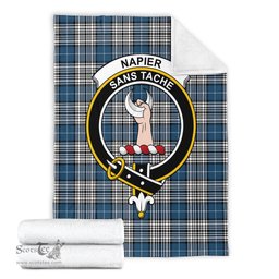 Scottish Napier Modern Clan Tartan Blanket with Family Crest Tartan Plaid Sherpa Blanket Scottish Plaid Tartan Plaid - ScotsTee - scotstee.com