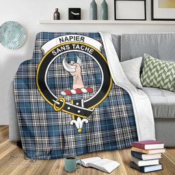 Scottish Napier Modern Clan Tartan Blanket with Family Crest Tartan Plaid Sherpa Blanket Scottish Plaid Tartan Plaid - ScotsTee - scotstee.com