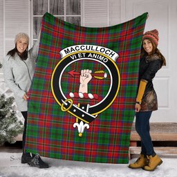 Scottish MacCulloch Clan Tartan Blanket with Family Crest Tartan Plaid Sherpa Blanket Scottish Plaid Tartan Plaid - ScotsTee - scotstee.com