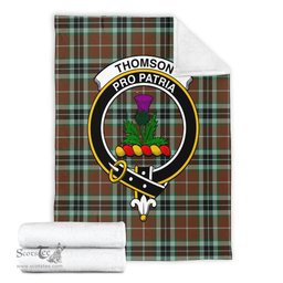 Scottish Thomson Hunting Modern Clan Tartan Blanket with Family Crest Tartan Plaid Sherpa Blanket Scottish Plaid Tartan Plaid - ScotsTee - scotstee.com