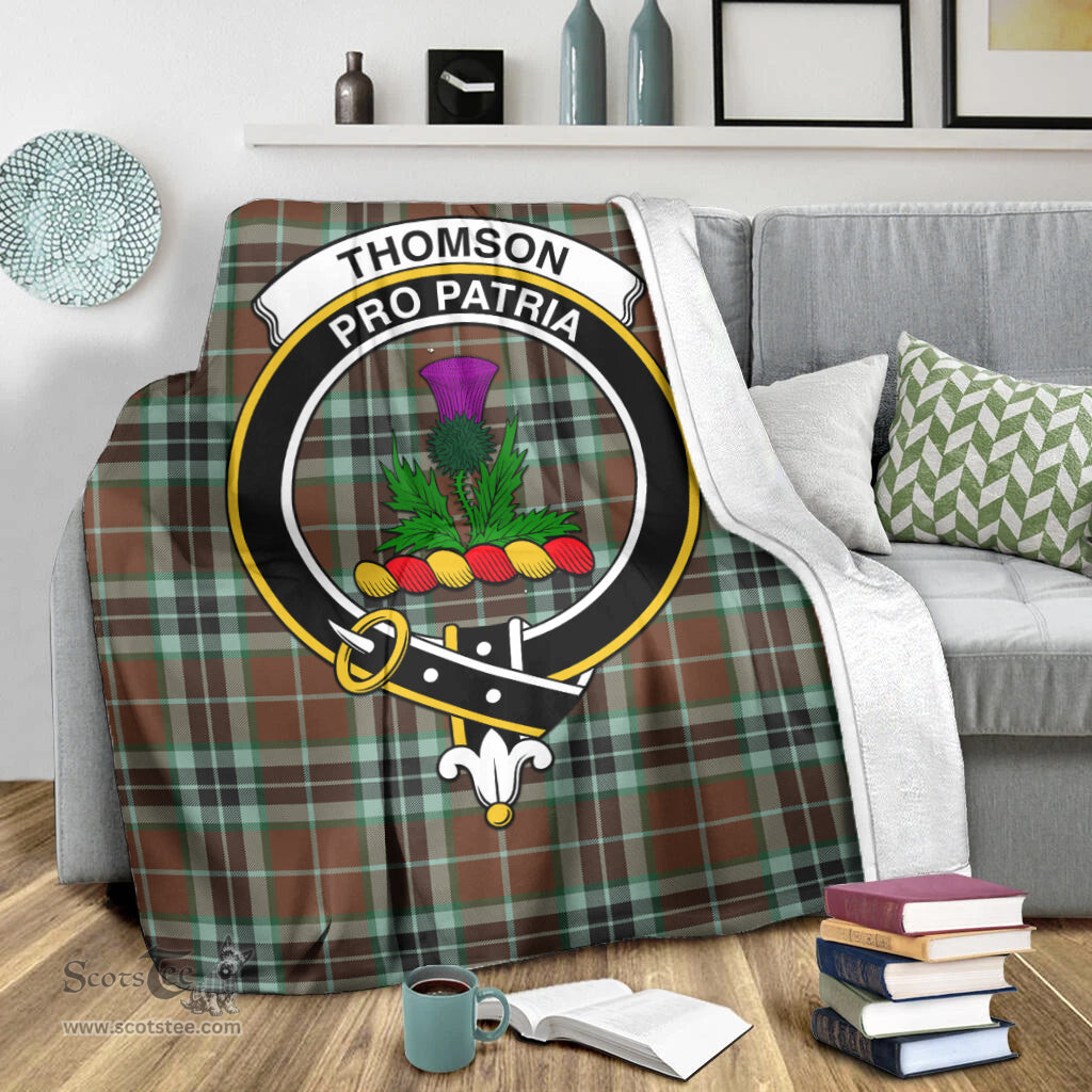Scottish Thomson Hunting Modern Clan Tartan Blanket with Family Crest Tartan Plaid Sherpa Blanket Scottish Plaid Tartan Plaid - ScotsTee - scotstee.com
